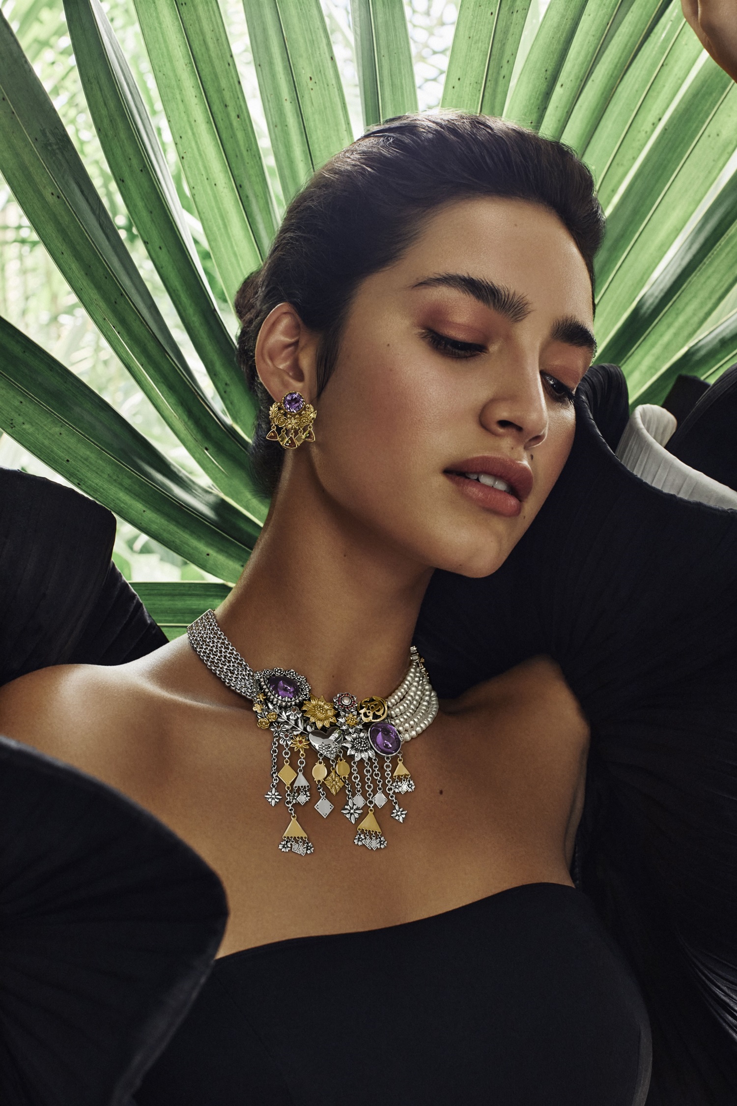 model in Azza Fahmy jewelery