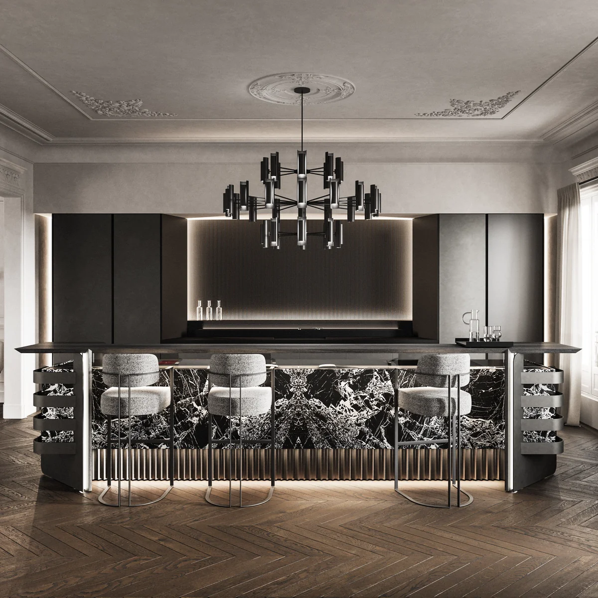 Karl Lagerfeld kitchen designs.
