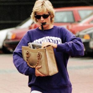 Lady Diana with a Gucci bag.