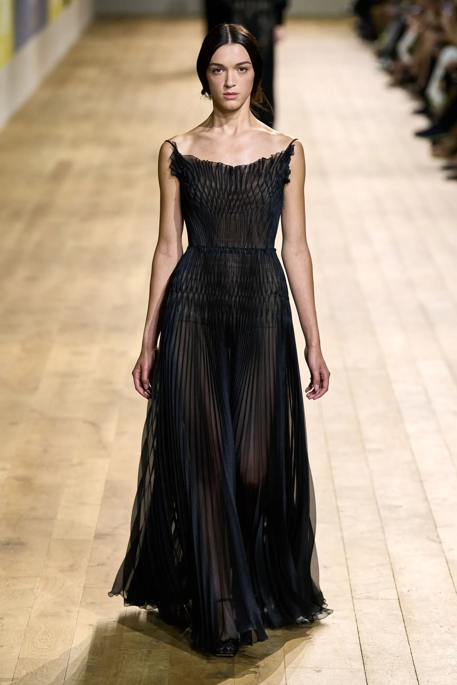 Black Dior evening dresses.